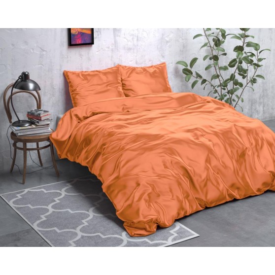 Narancsszínű selyem ágynemű