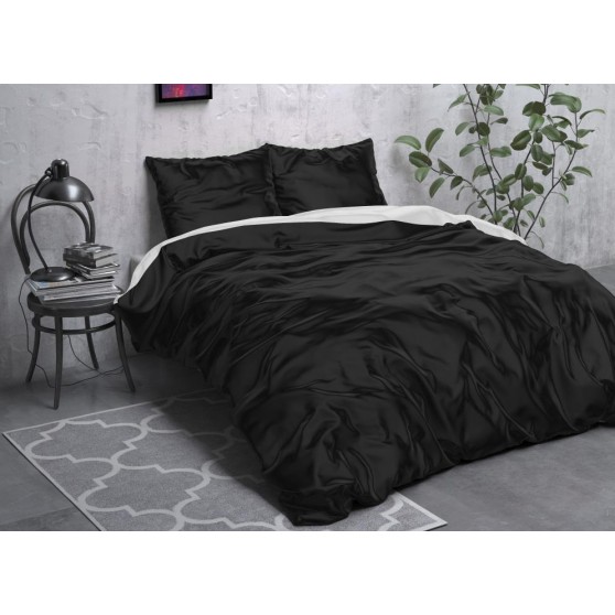 Fekete-fehér selyem ágynemű