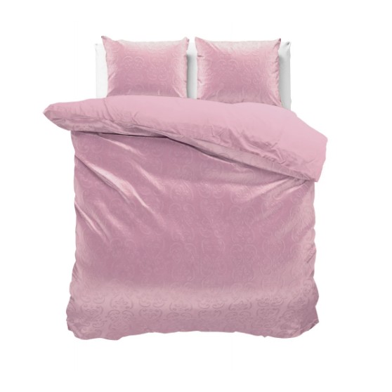 Dombornyomott bársonyos rózsaszín ágynemű