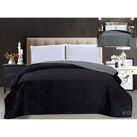Fekete-szürke ágytakaró
